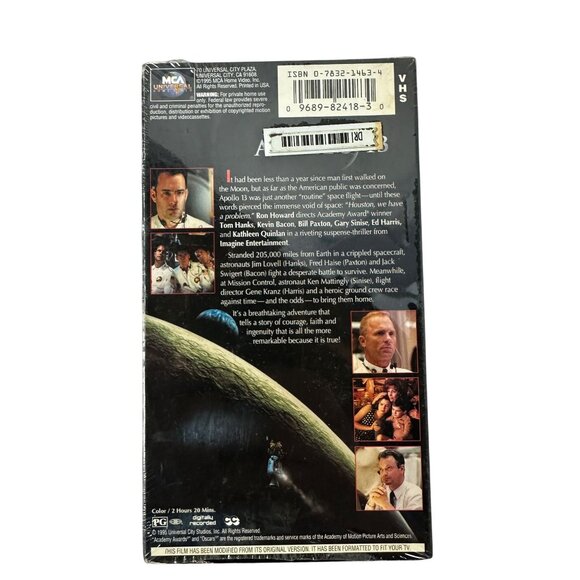 Apollo 13 VHS Movie 1995 Ron Howard Tom Hanks Kevin Bacon Space Drama PG - Picture 2 of 9
